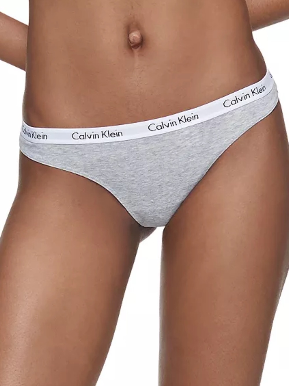 NWT Calvin Klein Carousel Cotton 2-Pack Thong Underwear - Black/Grey